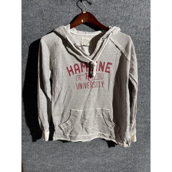 BLUE 84 Other - Hamline University Hoodie Sweatshirt Mens Small Beige Striped Thermal Blue 84